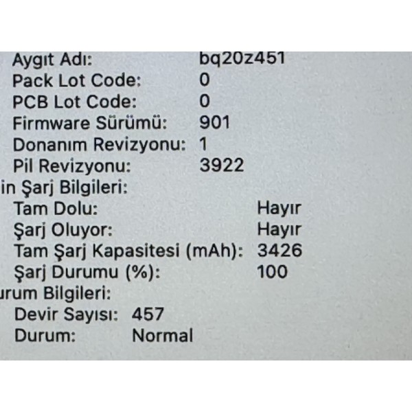 OUTLET Apple Macbook Pro 13" (2020, Core i5 - 256 GB - 8 GB Ram) (AÇIKLAMAYI OKUYUN)